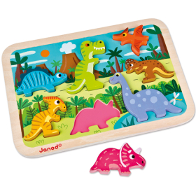 Janod Puzzle Dinosaurier, 7 Teile