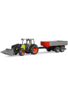 Bruder Claas Nectis 267 F mit Frontlader und Bordwandanhänger