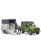Bruder Land Rover Defender Station Wagon mit Pferdeanhänger & Pferd