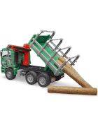Bruder MAN Holztransport-LKW mit Ladekran & Baumstämmen
