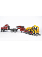 Bruder Mack Granite LKW mit Tieflader & JBC Baggerlader