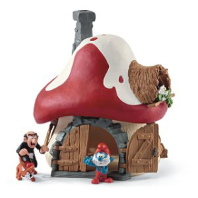 Schleich Schlumpf Haus mit 2 Figuren