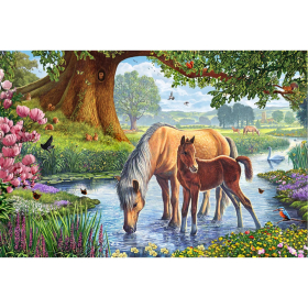 Puzzle Pferde am Bach, 150 Teile