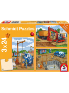 Puzzle Auf der Baustelle, 3 x 24 Teile