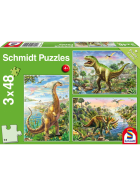 Puzzle Abenteuer mit den Dinosauriern, 3 x 48 Teile