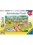 Puzzle Ein Tag im Zoo, 2 x 24 Teile