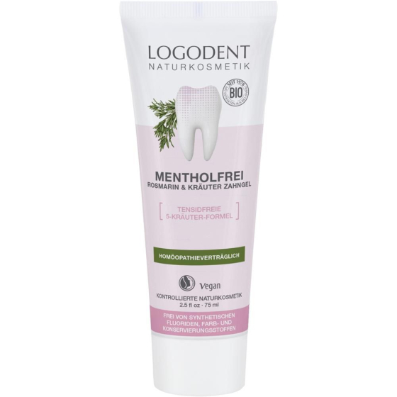 Logona Mentholfrei Rosmarin & Kräuter Zahngel, 75 ml