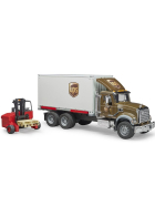 Bruder Mack Granite UPS Logistik-LKW mit Mitnahmestapler