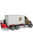 Bruder Mack Granite UPS Logistik-LKW mit Mitnahmestapler
