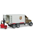 Bruder Mack Granite UPS Logistik-LKW mit Mitnahmestapler