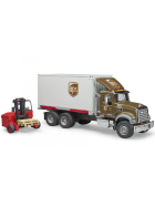Bruder Mack Granite UPS Logistik-LKW mit Mitnahmestapler
