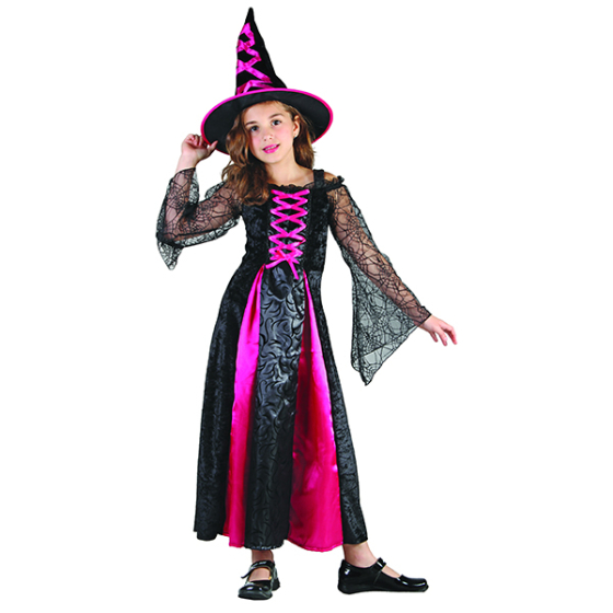 Fasnacht Hexe pink mit Hut Gr. L