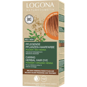 Logona Pflanzenhaarfarbe Pulver - Flammenrot, 100 g