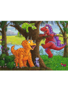 Puzzle Spielende Dinos, 2 x 24 Teile