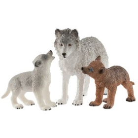 Schleich Wolfsmutter mit Welpen