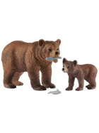 Schleich Grizzlybär Mutter mit Jungem