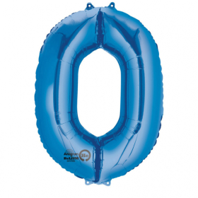 Amscan Folienballon Zahl 0 blau