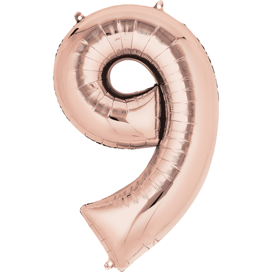 Amscan Folienballon Zahl 9 Rosé Gold