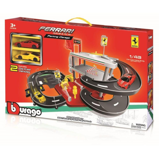 Bburago Ferrari Parking Garage mit 2 Autos, 1:43