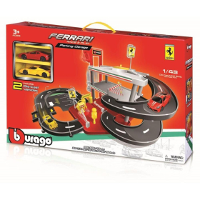 Bburago Ferrari Parking Garage mit 2 Autos, 1:43