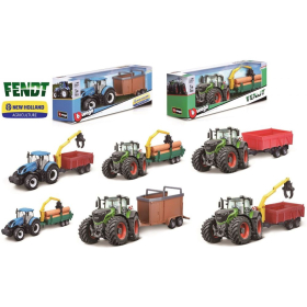 Bburago Farm Tractor mit Anhänger Fendt und New...
