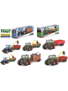 Bburago Farm Tractor mit Anhänger Fendt und New Holland, assortiert