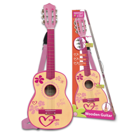 Bontempi Gitarre 6 Saiten aus Holz, pink