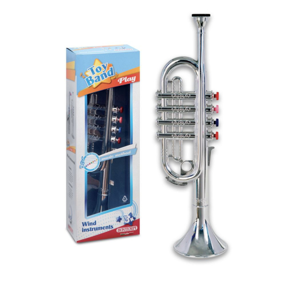 Bontempi Trompete mit 4 farbigen Tasten, 37 cm