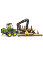 Bruder John Deere 1210E Rückezug mit Baumstämmen & Holzgreifer