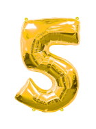 Folienballon Nummer 5, gold