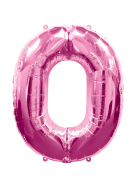 Folienballon Nummer 0, pink