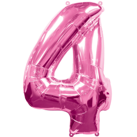 Folienballon Nummer 4, pink