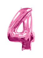 Folienballon Nummer 4, pink