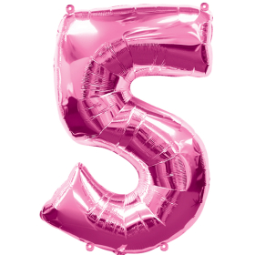 Folienballon Nummer 5, pink