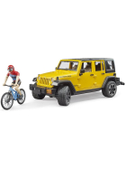 Bruder Jeep Wrangler Rubicon Unlimited mit Mountainbike & Radfahrer