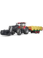 Bruder Case IH Optum 300 CVX mit Frontlader & Ballentransportanhänger