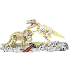 Clementoni Archeo T-Rex&Triceratops Fluo.