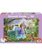 Puzzle Prinzessin mit Einhorn und Schloss, 150 Teile