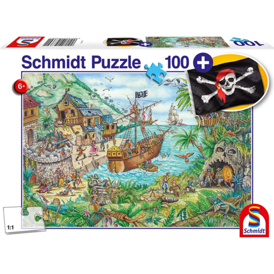 Puzzle In der Piratenbucht, 100 Teile (inkl. Piratenflagge)
