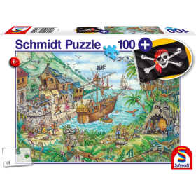Puzzle In der Piratenbucht, 100 Teile (inkl. Piratenflagge)