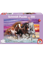 Puzzle Wildes Pferde-Trio, 200 Teile