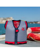 Konfidence Kinder-Schwimmweste navyblaue Streifen, 4-5 Jahre, blau, gelb