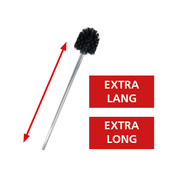 Wenko Ersatzb&uuml;rste m. Edelstahlstiel, extra lang matt/schwarz