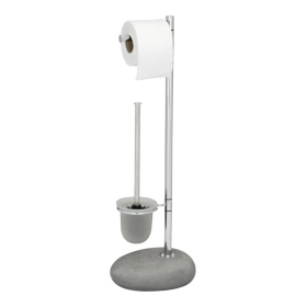 Wenko Stand WC-Garnitur Pebble Stone, grau