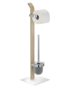 Wenko Stand WC-Garnitur Samona, Naturechrom/braun