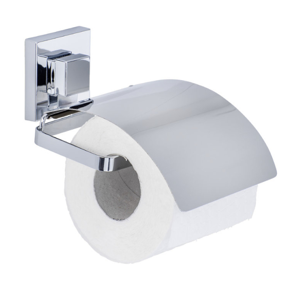 Wenko Vacuum-Loc Quadro Edelstahl, Toilettenpapierhalter Cover