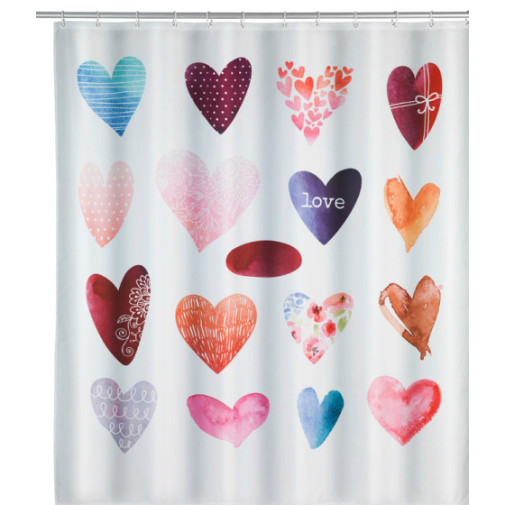 Wenko Duschvorhang Love, 180x200 cm Polyester