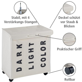 Wenko Wäschesammler Trivo, beige/schwarz