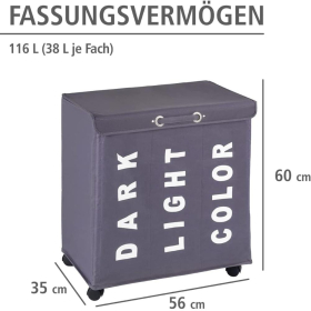 Wenko Wäschesammler Trivo, dunkelgrau/schwarz