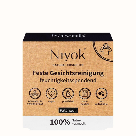 Niyok feste Gesichtsreinigung Patchouli, 80 g